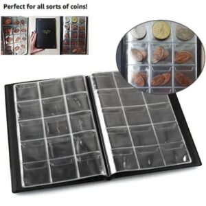 Coin Collection Album 200 Pockets Coin Collecting Holder Book Supplies Coin Storage Album for Collectors, Multicolor