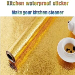 Foil Sticker Golden Color Anti-Mold Backsplash for Walls Cabinets Drawers and Shelves 1 mtr