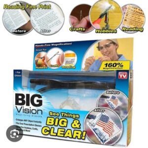 Big Vision Unisex Magnifying Glasses - Fits over Prescription Glasses Hands-free magnification glasses